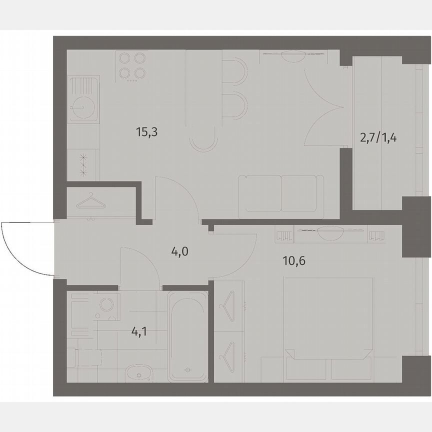 1-к. квартира, 35,4 м², 9/11 эт.