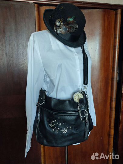 Сумка стимпанк аксессуар натуральная кожа
