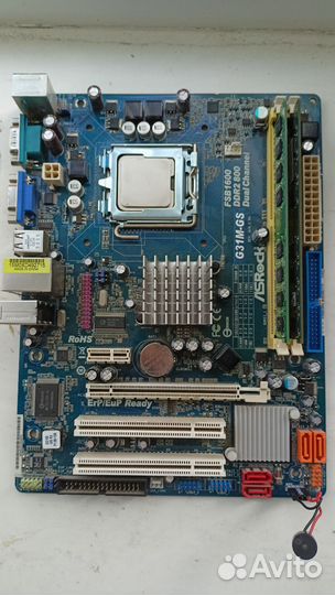 Материнская плата с процессором и памятью