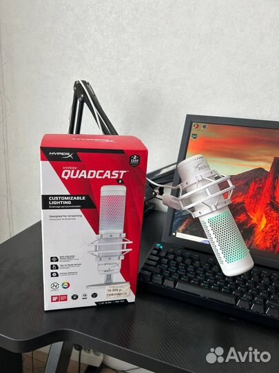 Микрофон Hyperx quadcast s белый