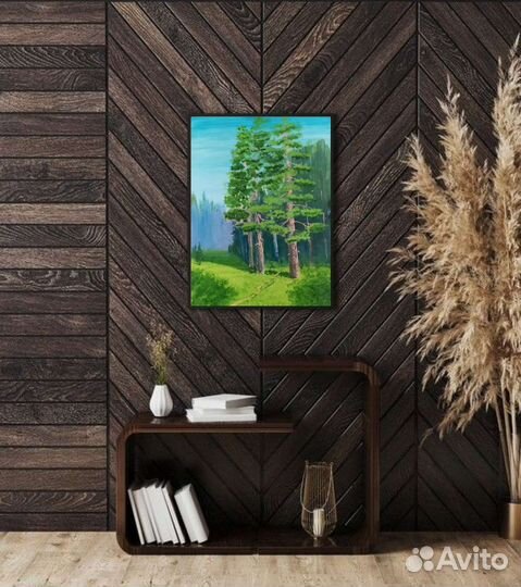 Сосновый бор. Интерьерная картина маслом на холсте