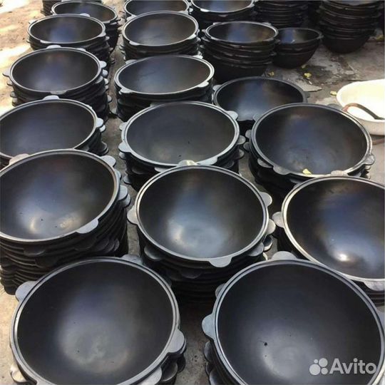 Казан чугунный узбекский + алюминиевая крышка