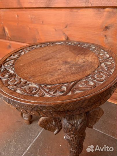 Интерьерный столик со слонами, дерево, Индия