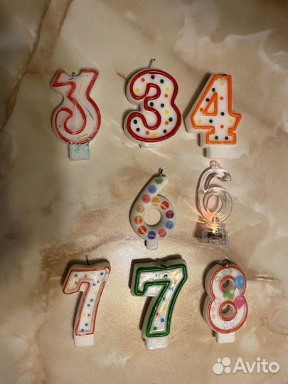 Свечи на торт 3 4 6 7 8 лет