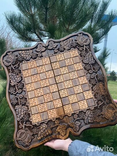 Нарды шахмьы ручной работы из дерево