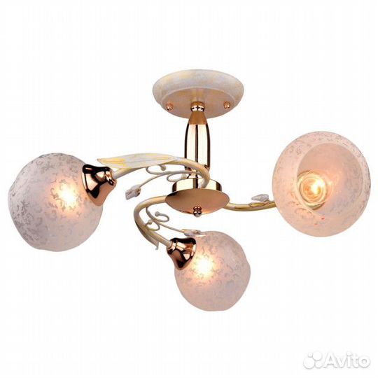 Люстра потолочная россвет Нюд 3х60Вт Е27 металл па