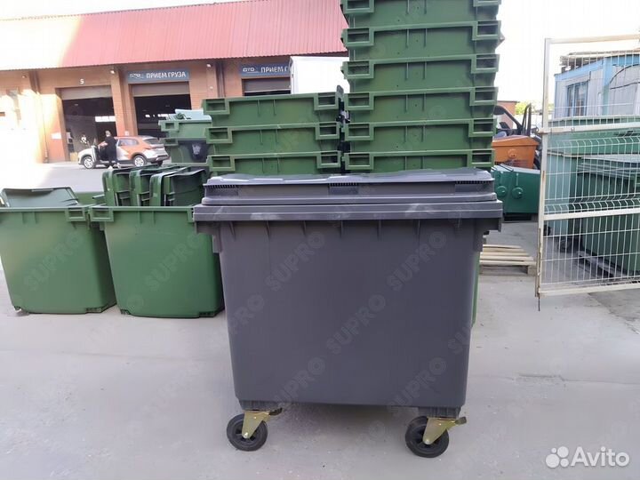 Пластиковый мусорный контейнер 1100л Ш2240