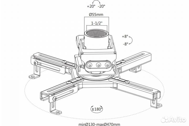 Кронштейн для проектора Wize Pro prhl