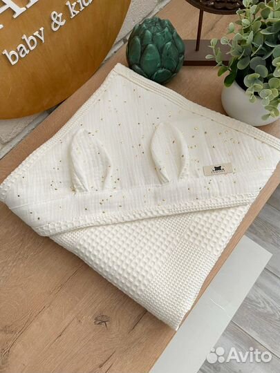 Полотенце для новорожденных с ушками Evafoxy