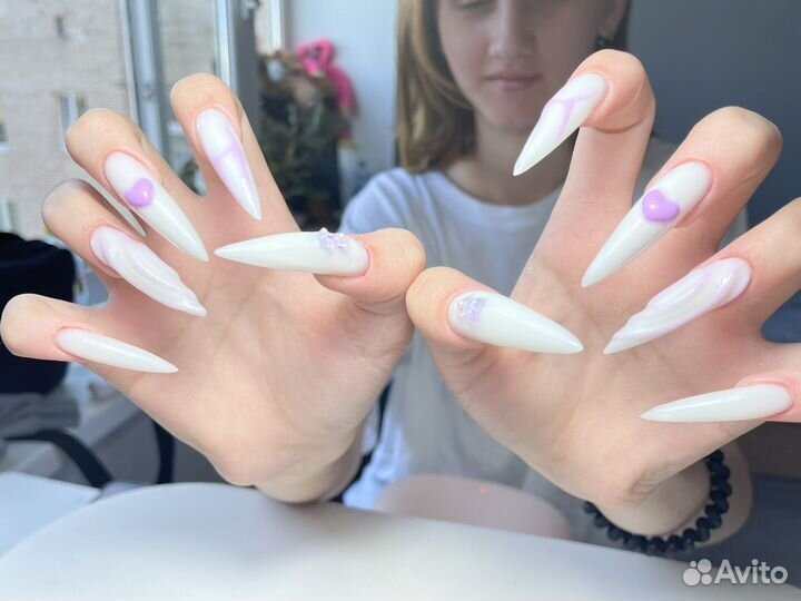 Маникюр с покрытием, наращивание