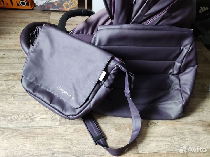 Коляска 3 в 1 эко кожа фиолетовый цвет