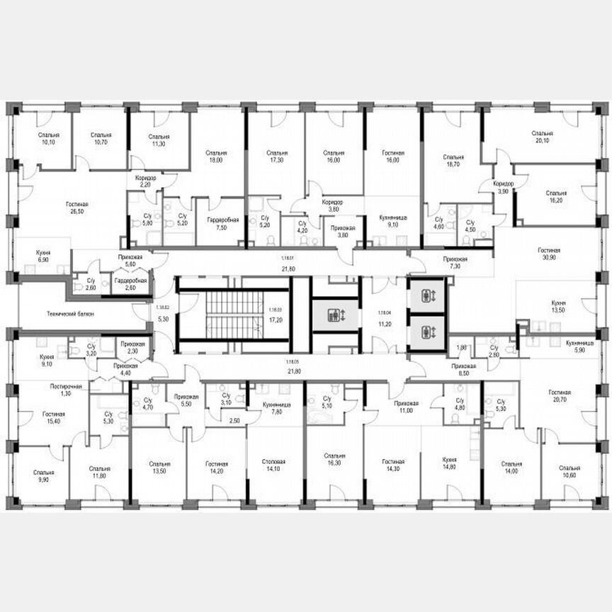 2-к. квартира, 69,6 м², 18/25 эт.