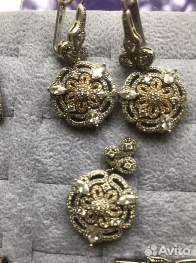 Серьги, кольца, 925 серебро