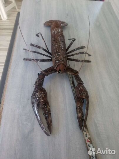 Рак из металла, сувенир, панно