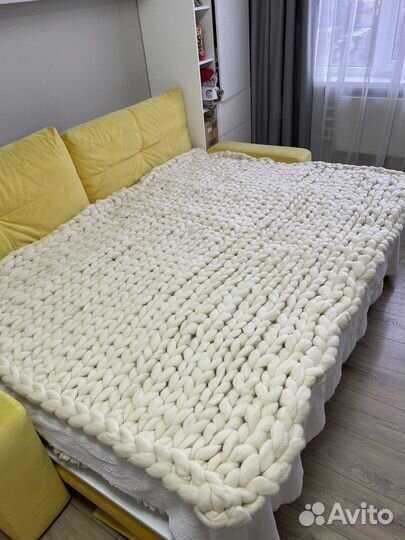 Плед из шерсти мериноса новый