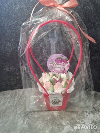 Тюльпаны из зефира к 8 марта