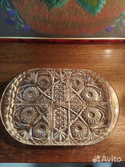 Блюдо-менажница хрустальная СССР
