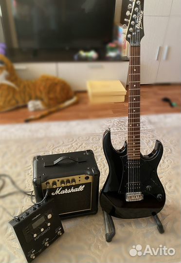 Электрогитара с комбиком и процессор эффектов