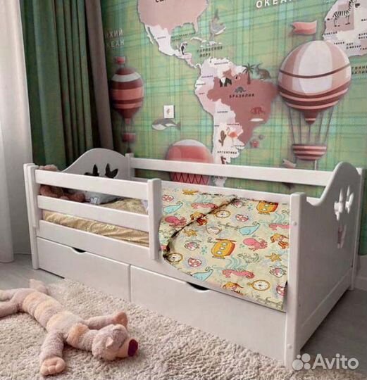 Кроватка детская высокий борт из натурального дере