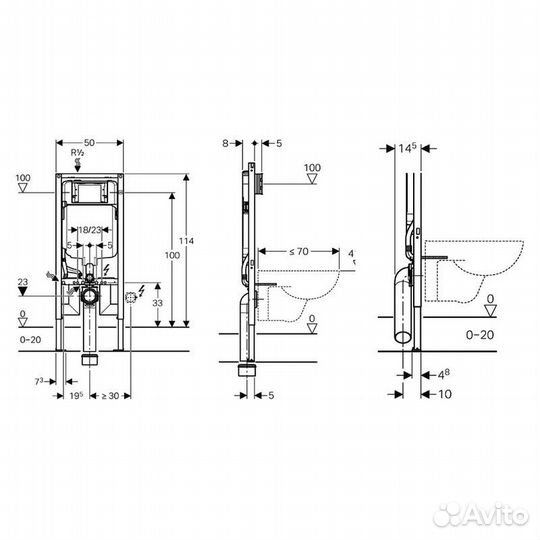 Инсталляция Geberit Duofix Sigma для унитаза со см