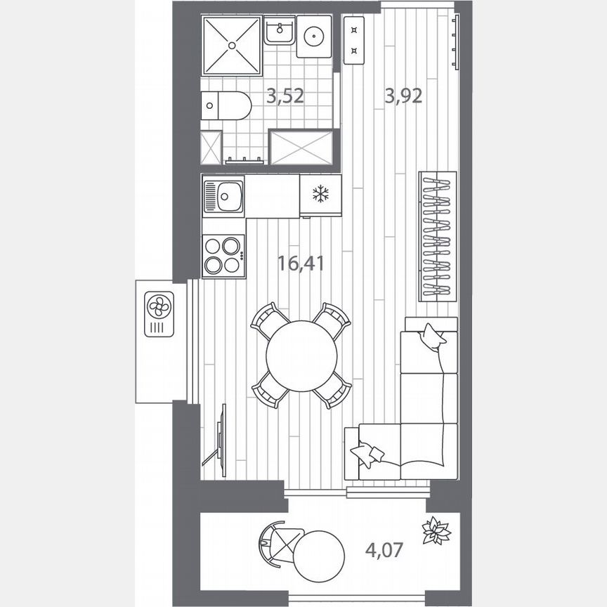 Квартира-студия, 25,9 м², 8/13 эт.