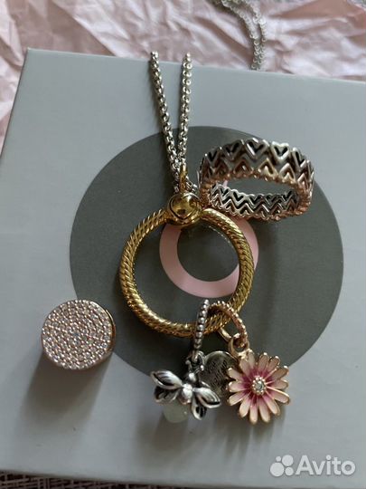 Pandora оригинал кольцо 17 серебро клипса rose