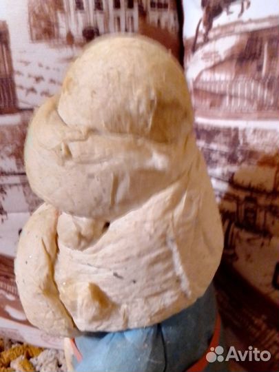 Дед Мороз СССР, папье-маше, вата, 38 см