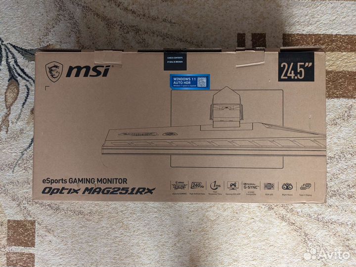 Игровой монитор 240 гц MSI Optix MAG251RX