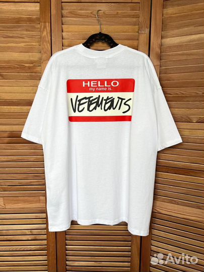 Футболка Vetements hello my name is (premium)