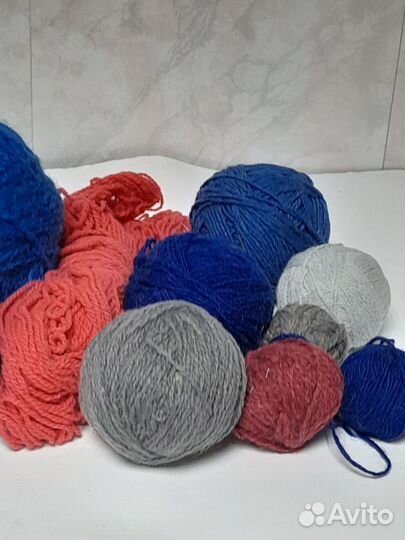 Пряжа шерсть мотки/клубки, штопка