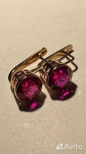 Серьги 5,4 гр. СССР 583 проба со звездой