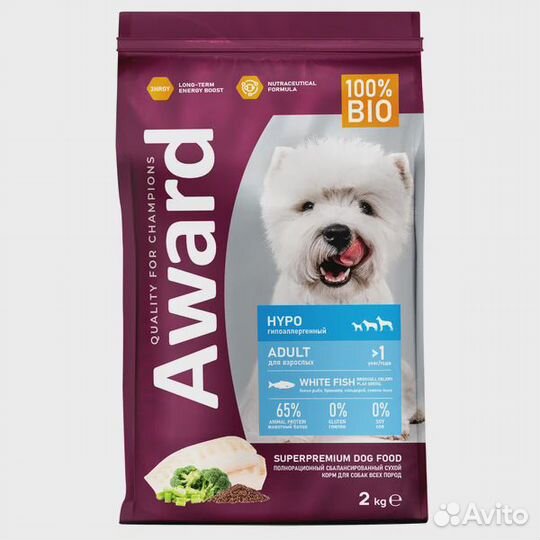 Сухой корм award hypo для собак всех пород (белая