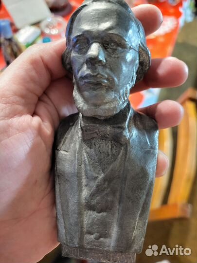 Бюст Добродюбов Силумин 50г. СССР