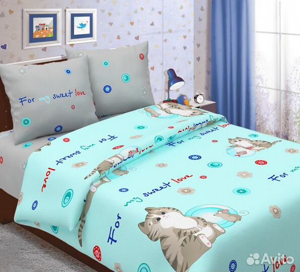 Постельное белье 1,5сп детский принт