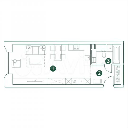 Квартира-студия, 39,7 м², 25/31 эт.