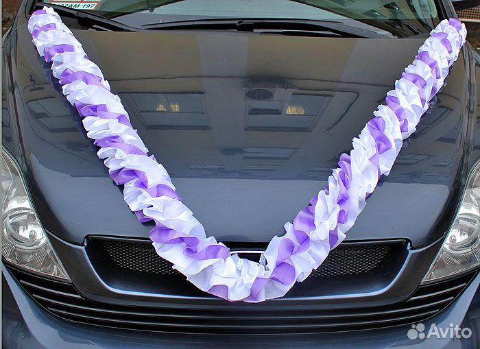 Свадебное украшение на машину в прокат