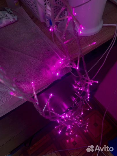 Гирлянда неон-розовая