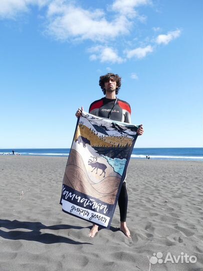 Полотенце махровое, банное, сувенирное Камчатка