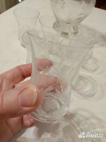 Графин стекло винтаж СССР, рюмки