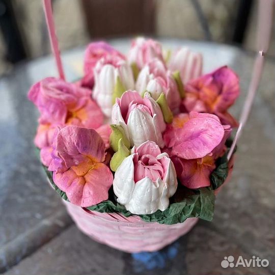 Сладкие букеты из зефира