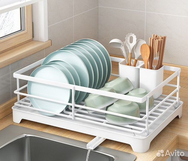 Сушка для посуды настольная со сливом