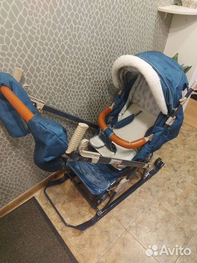 Детские санки с колесами Ника 7-8