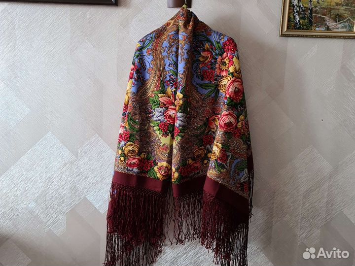Павловопосадский платок, шаль. Шерсть 100