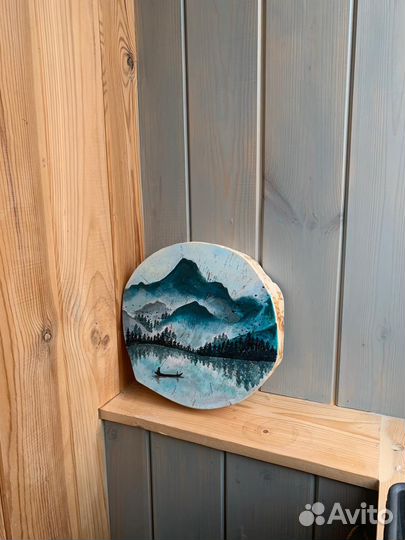 Панно на спиле дерева