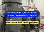 Автосервис, окраска дисков 416.000 руб/мес чистыми