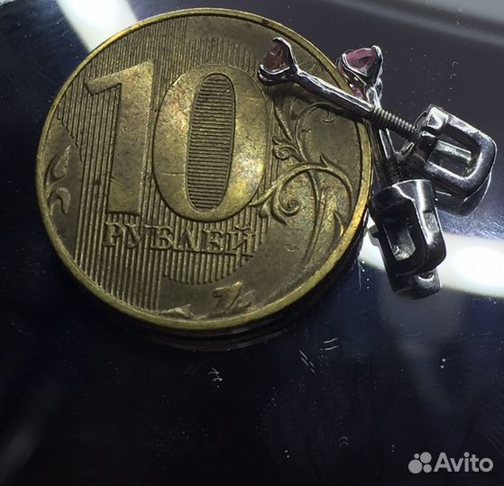 Серебряные серьги с турмалином