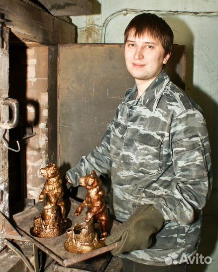 Медведь у пня чугун, алюминий слз Центролит 1980-е