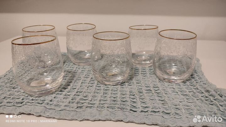 Rona бокалы из хрустального стекла с позолотой