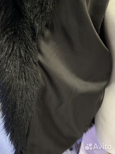 Шуба искусственный мех черная