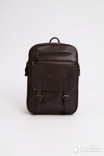 Коричневый мужской рюкзак из экокожи